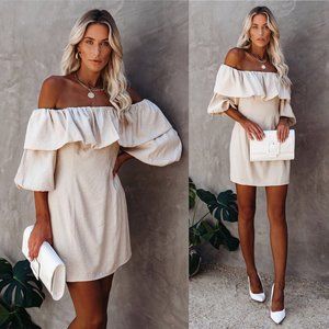 VICI Cristin Off The Shoulder Puff Sleeve Dress